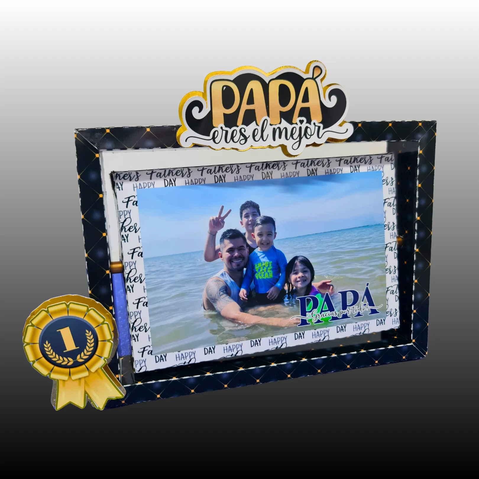 Caja familiar decorada para Día del Padre