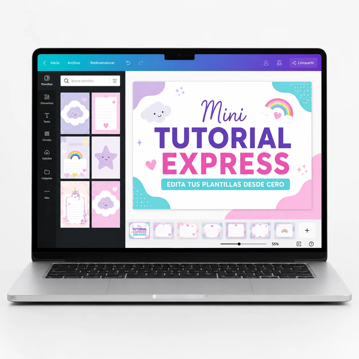 Mockup del bono Mini Tutorial Express Canva