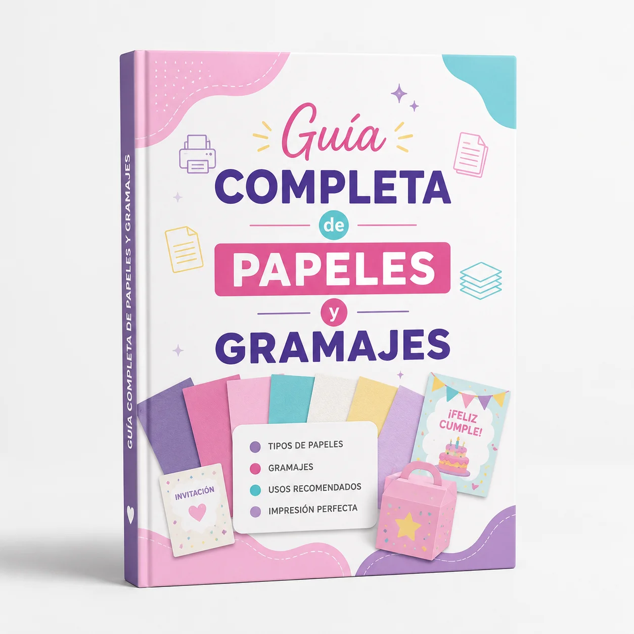 Mockup del bono Guía de Papeles y Gramajes